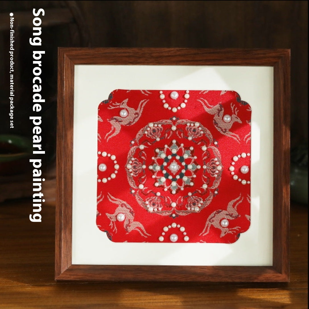 Song Brocade Pearl Painting Handmade DIY Material Kit Team Building Warm-up Salon Event Traditional Decorative Painting Gift