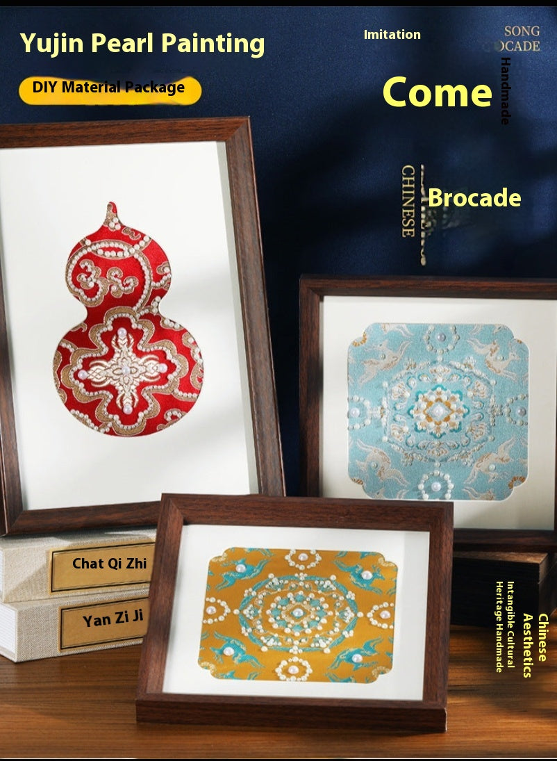 Song Brocade Pearl Painting Handmade DIY Material Kit Team Building Warm-up Salon Event Traditional Decorative Painting Gift