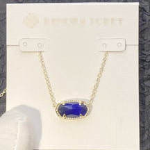 KS  Oval Shell Necklace Turquoise Geometric Inlaid Mother-of-Pearl Pendant Real Gold Color Retention Collarbone Chain
