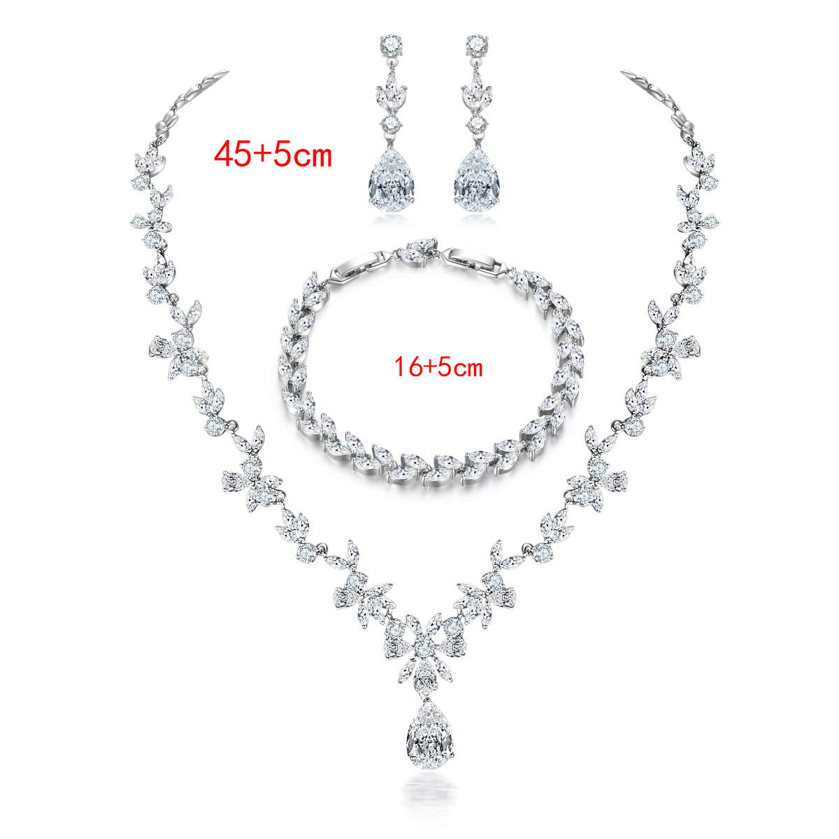 New Fashion Diamond Wedding Jewelry Set Bride Dress Accessories Trendy Fashion Jewelry for Women