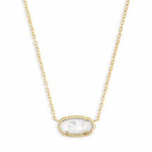 KS  Oval Shell Necklace Turquoise Geometric Inlaid Mother-of-Pearl Pendant Real Gold Color Retention Collarbone Chain