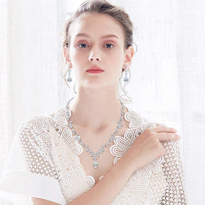 New Fashion Diamond Wedding Jewelry Set Bride Dress Accessories Trendy Fashion Jewelry for Women