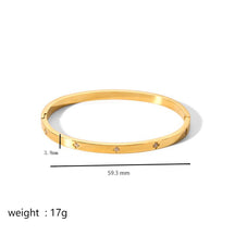 Ins Style Titanium Steel Bracelet Hexagram Clasp Bracelet for Women 18k Gold Plated Stainless Steel Zircon Inlaid Bracelet Cross-Border