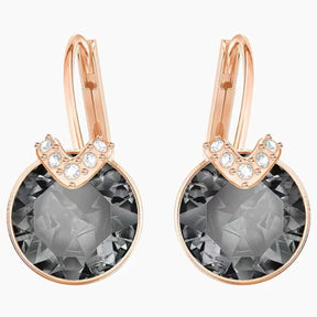 Cross-Border Hot Selling V-Shaped Bella Crystal Round Earrings Series Set Simple Light Luxury Elegant Fashionable Statement Earrings