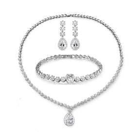 New Fashion Diamond Wedding Jewelry Set Bride Dress Accessories Trendy Fashion Jewelry for Women