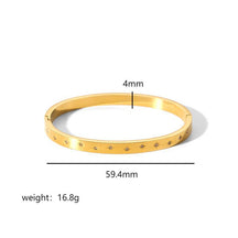 Ins Style Titanium Steel Bracelet Hexagram Clasp Bracelet for Women 18k Gold Plated Stainless Steel Zircon Inlaid Bracelet Cross-Border