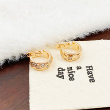 Sweet Cool Style Honeycomb Zircon Earrings for Women, Light Luxury High-end Sense Hoop Earrings, Personality Temperament Geometric Stud Earrings