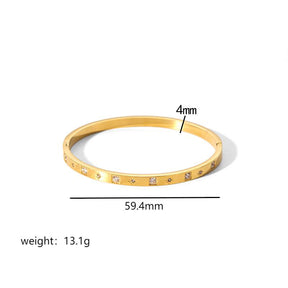 インスタイルチタンスチールブレスレット ヘキサグラムクラスプブレスレット レディース 18Kゴールドメッキ ステンレススチール ジルコン象嵌ブレスレット クロスボーダー
