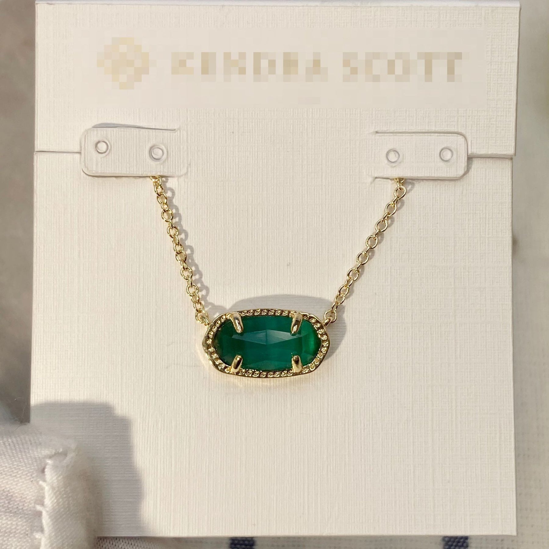 KS  Oval Shell Necklace Turquoise Geometric Inlaid Mother-of-Pearl Pendant Real Gold Color Retention Collarbone Chain