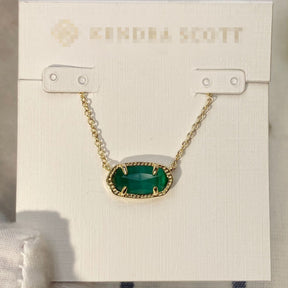 KS  Oval Shell Necklace Turquoise Geometric Inlaid Mother-of-Pearl Pendant Real Gold Color Retention Collarbone Chain