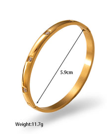 Ins Style Titanium Steel Bracelet Hexagram Clasp Bracelet for Women 18k Gold Plated Stainless Steel Zircon Inlaid Bracelet Cross-Border