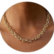 Fashion OT Buckle Collarbone Chain Stainless Steel Paperclip Snake Bone Chain Magic Chain Multi-layer Stacked Necklace for Women Trendy