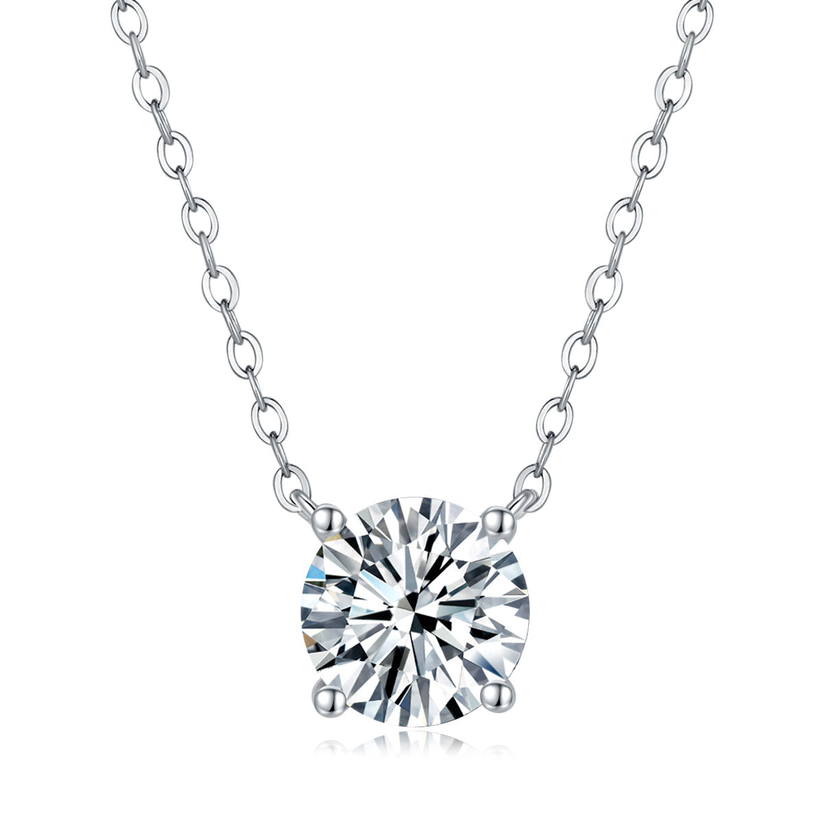 S925 Silver My Heart Eternal Pendant New Moissanite Four-Claw Necklace Collarbone Chain Hot Sale Wholesale