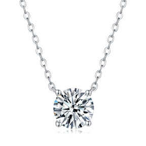 S925 Silver My Heart Eternal Pendant New Moissanite Four-Claw Necklace Collarbone Chain Hot Sale Wholesale