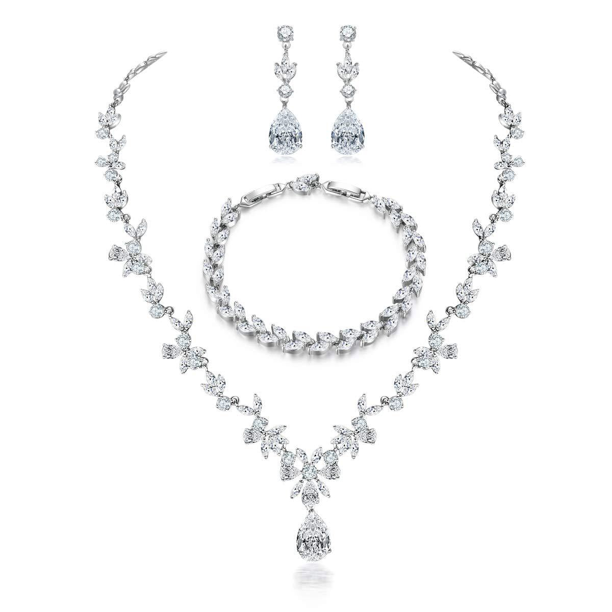 New Fashion Diamond Wedding Jewelry Set Bride Dress Accessories Trendy Fashion Jewelry for Women
