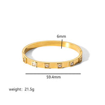 Ins Style Titanium Steel Bracelet Hexagram Clasp Bracelet for Women 18k Gold Plated Stainless Steel Zircon Inlaid Bracelet Cross-Border