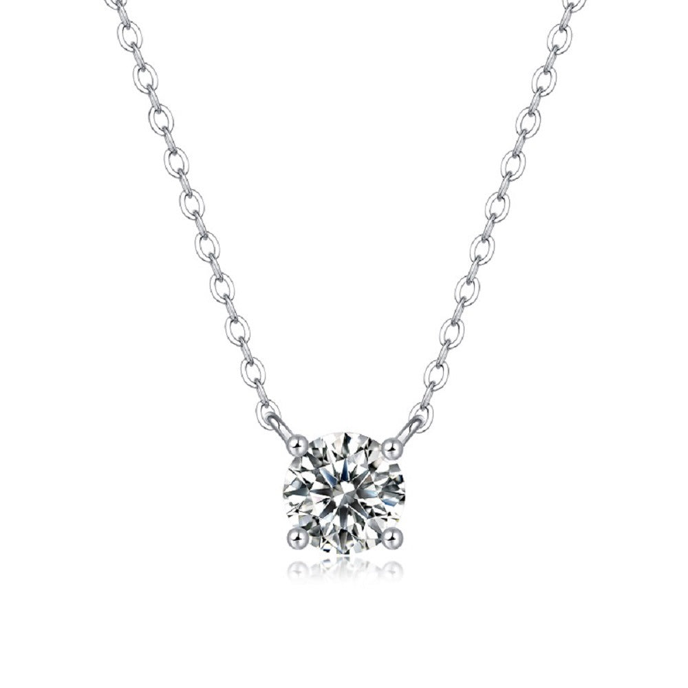 S925 Silver My Heart Eternal Pendant New Moissanite Four-Claw Necklace Collarbone Chain Hot Sale Wholesale