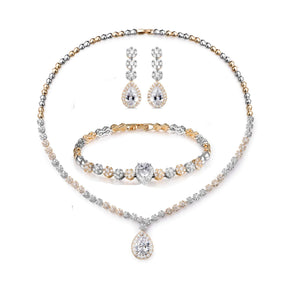 New Fashion Diamond Wedding Jewelry Set Bride Dress Accessories Trendy Fashion Jewelry for Women