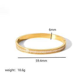 インスタイルチタンスチールブレスレット ヘキサグラムクラスプブレスレット レディース 18Kゴールドメッキ ステンレススチール ジルコン象嵌ブレスレット クロスボーダー