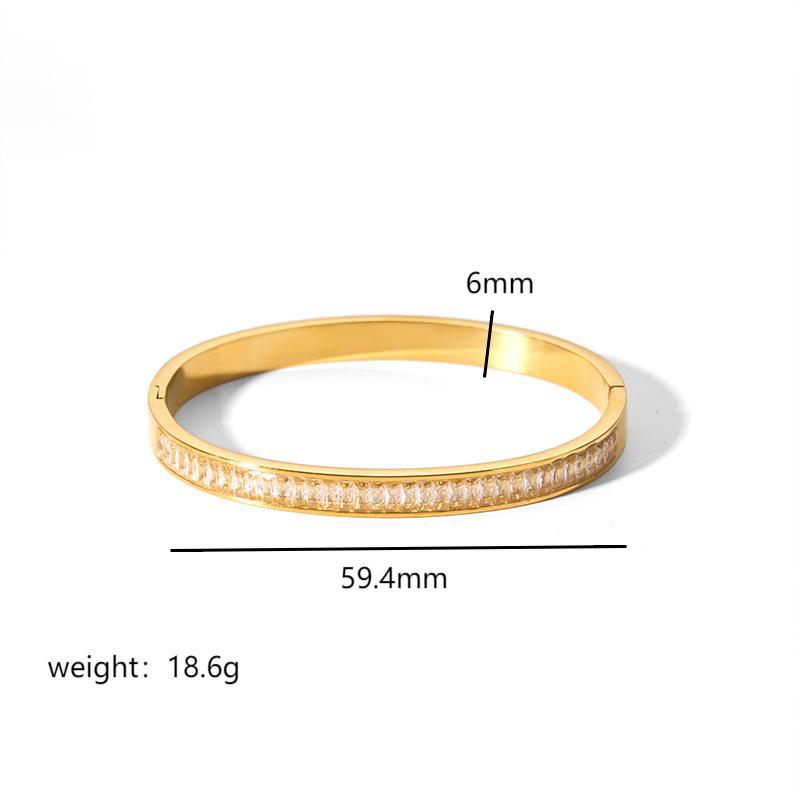 インスタイルチタンスチールブレスレット ヘキサグラムクラスプブレスレット レディース 18Kゴールドメッキ ステンレススチール ジルコン象嵌ブレスレット クロスボーダー