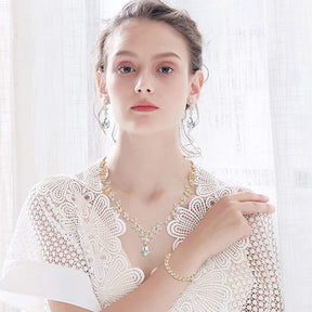 New Fashion Diamond Wedding Jewelry Set Bride Dress Accessories Trendy Fashion Jewelry for Women