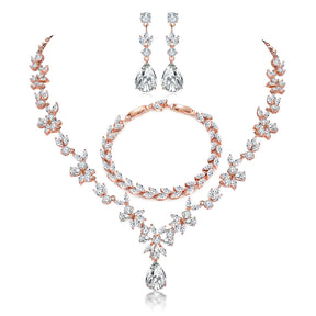 New Fashion Diamond Wedding Jewelry Set Bride Dress Accessories Trendy Fashion Jewelry for Women