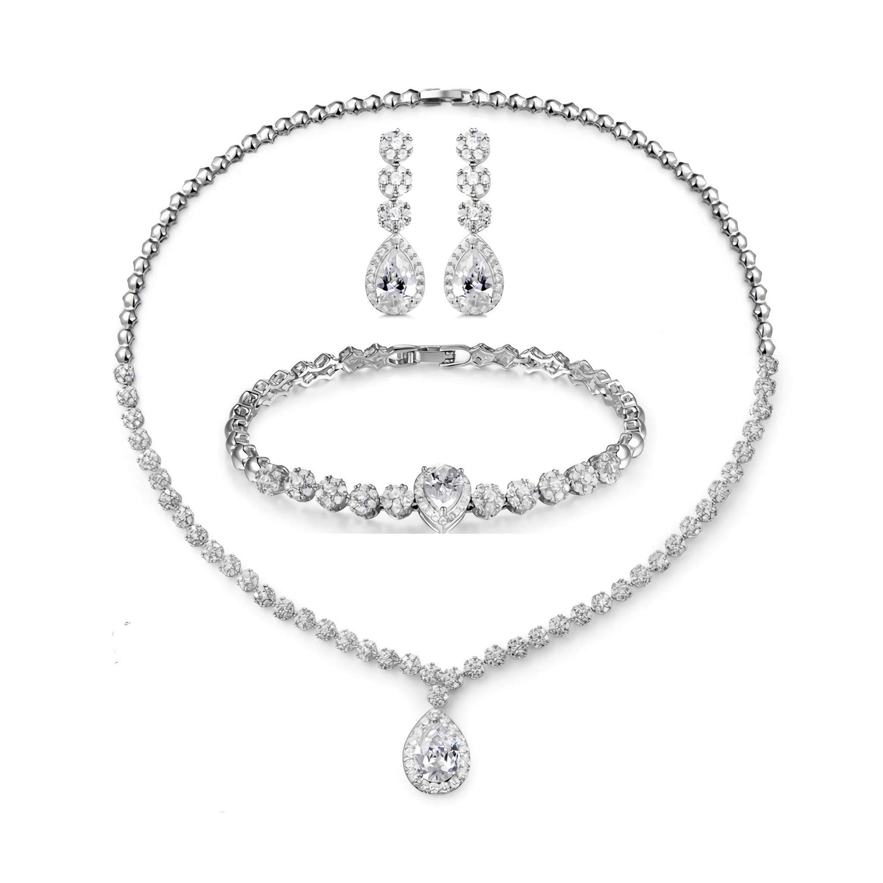 New Fashion Diamond Wedding Jewelry Set Bride Dress Accessories Trendy Fashion Jewelry for Women