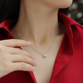 S925 Silver My Heart Eternal Pendant New Moissanite Four-Claw Necklace Collarbone Chain Hot Sale Wholesale