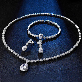 New Fashion Diamond Wedding Jewelry Set Bride Dress Accessories Trendy Fashion Jewelry for Women