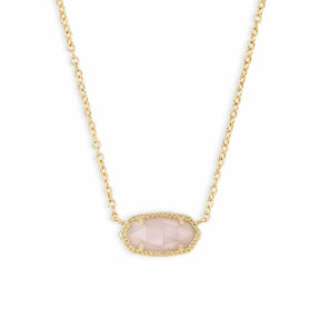 KS  Oval Shell Necklace Turquoise Geometric Inlaid Mother-of-Pearl Pendant Real Gold Color Retention Collarbone Chain