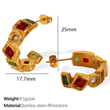 Cross-Border New Titanium Steel Plated 18K Gold Natural Stone Square Earrings AliExpress Hot Sale Simple and Elegant Design Earrings