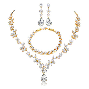 New Fashion Diamond Wedding Jewelry Set Bride Dress Accessories Trendy Fashion Jewelry for Women