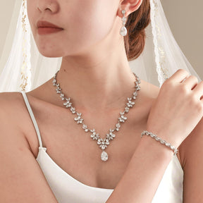 New Fashion Diamond Wedding Jewelry Set Bride Dress Accessories Trendy Fashion Jewelry for Women