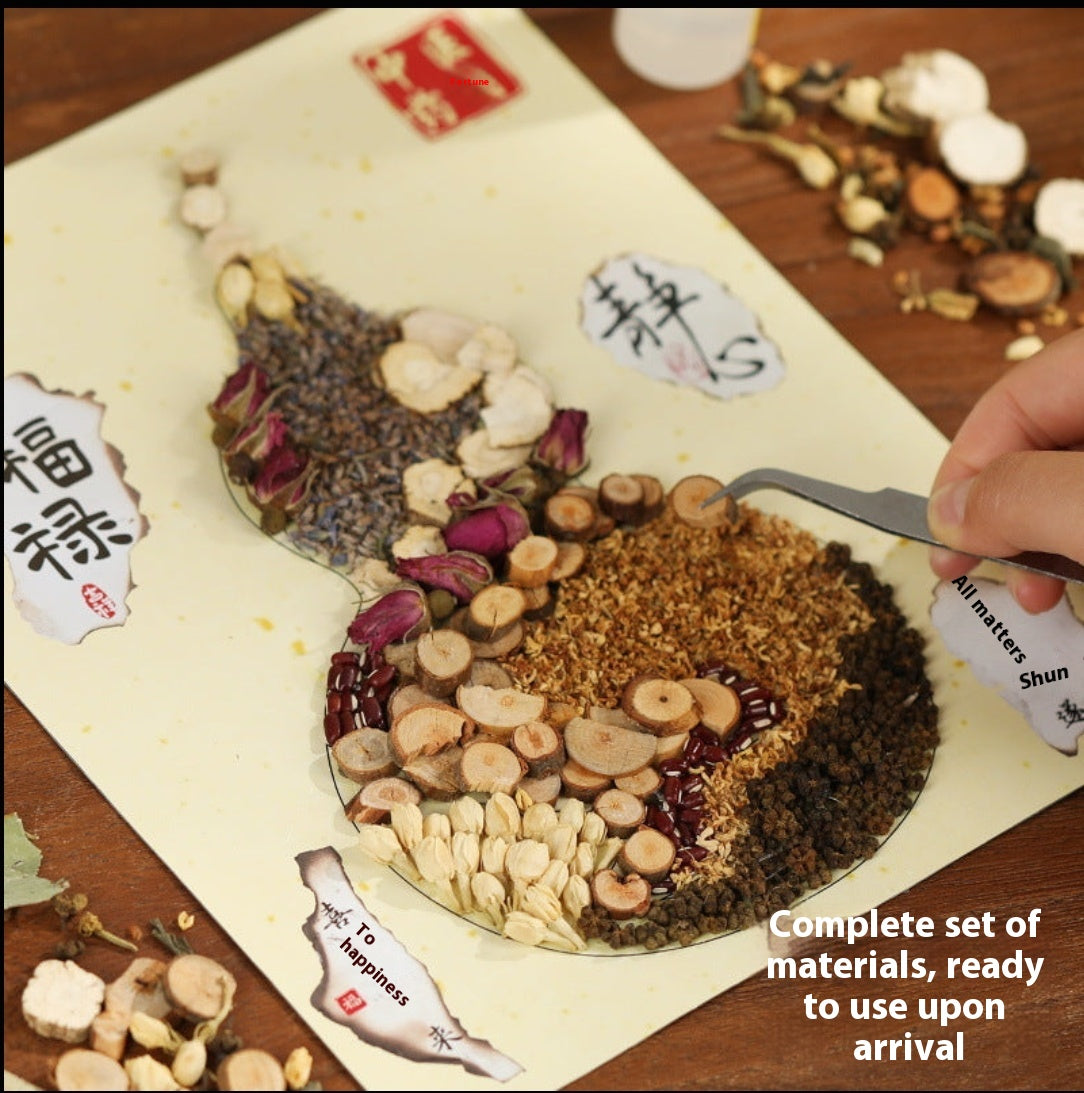 伝統中国医学の香りの絵画手作りDIY材料キット伝統中国医学のコラージュアート文化と創造的な健康活動中秋節